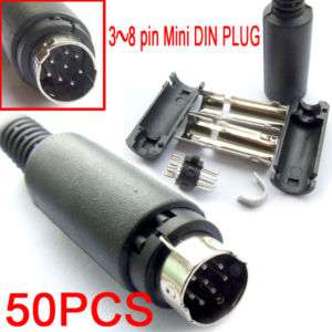 50PC 6 pin 7 PIN 8 Pin Mini DIN Plug Cable Mount Solder  