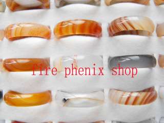 Wholesale jewellery mixed Lots 50 Natural Agate rings  
