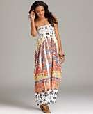    Style&co. Petite Dress, Strapless Printed Maxi customer 
