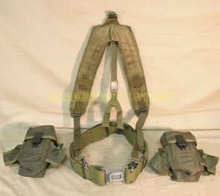 Military LBE LOT 2 AMMO POUCHES Suspenders w/Large BELT  