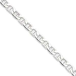  Sterling Silver 7mm Hollow Anchor Chain Jewelry
