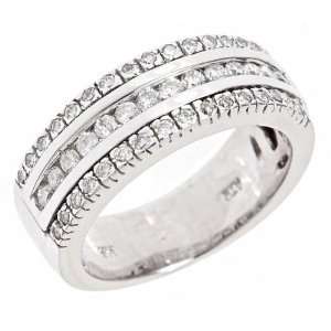  14k White Gold Diamond Wedding Anniversary Band Ring 4.5 