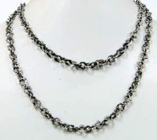 vintage antique sterling silver ethnic link chain necklace tribal old 