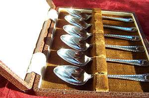 Antique ice cream spoons (6) England EPNS w/original box  