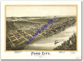 1896 FORD CITY PENNSYLVANIA Armstrong County PA MAP CD  
