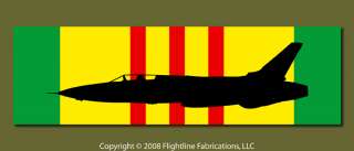 Vietnam Service Ribbon F 105 Thunderchief Vinyl Sticker  
