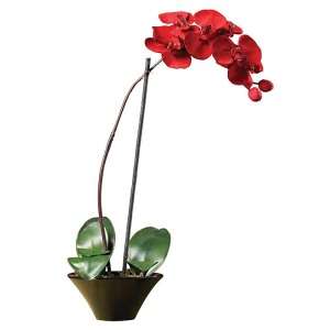 Holiday RED ORCHID SILK FLOWER ARRANGEMENT Artificial  