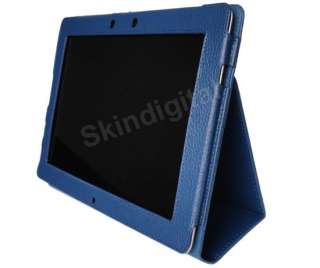 For ASUS Eee Pad Transformer Prime TF201 Blue GENUINE LEATHER Case 