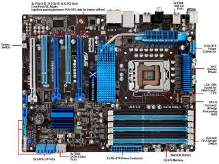 ASUS Socket 1366/Intel X58/SATA3&USB3.0/A&GbE/ATX Motherboard P6X58D E