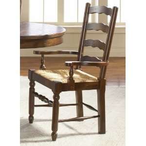  Attic Heirlooms Ladderback Arm Chair in Rustic Oak (Set of 