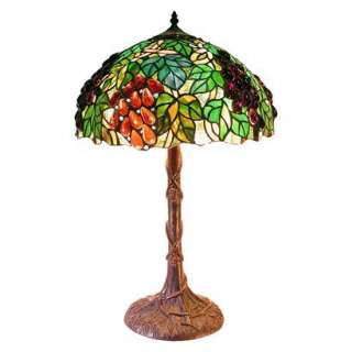 Green Tiffany Style Grape Table Lamp   19H X 12W product details 