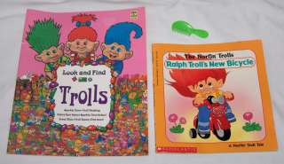 Lot of Troll Dolls Ace Russ Forest Plush with 2 books Look n Find 