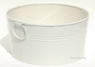 NEW Galvanized WHITE 8 Round Tub for Baby Shower Gifts  