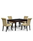   Piece Dining Set (Rectangular Table and 4 Upholstered Chairs