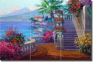 Senkarik Italian Seascape Glass Wall Floor Tile Mural  