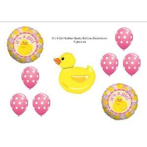   Girl Rubber Ducky Duckie BABY Shower Balloons Decorations Supplies
