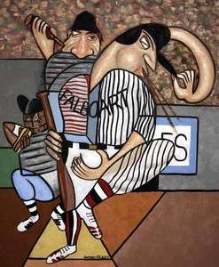 CUBIST BASEBALL MLB SPORT BATTER PRINT GICLEE CATCHER ANTHONY FALBO 