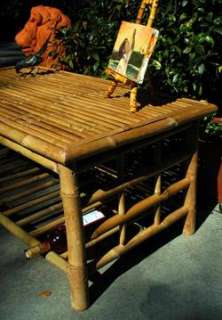   West bamboo COFFEE TABLE furniture end side Tiki beach decor  