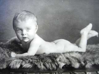 Baby on a Bear Skin Rug RPPC  