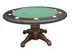 60 ROUND POKER CARD TABLE 10 METAL CUP 2 FELT MAHOGANY items in 