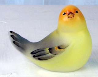 Fenton Hand Painted Bunting Bird Figurine in Opal Satin  