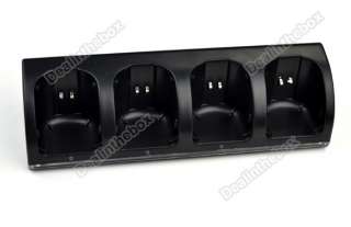 Black 4X 2800mAh Battery Charger Dock Station For Nintendo Wii Remote 