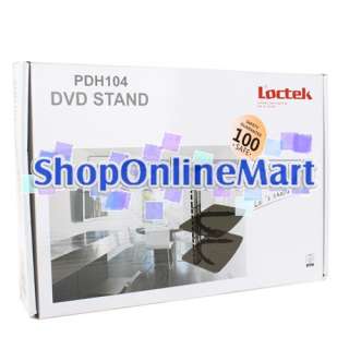 Loctek Black Dual Adjust DVD Player Wall Mount Shelf  