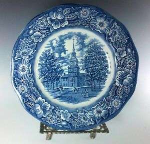 Staffordshire Ironstone Liberty Blue Dinner Plates  