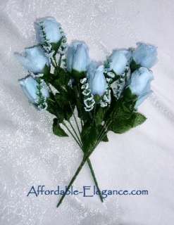 Roses ~ LIGHT BLUE ~ Silk Wedding Flowers Bouquets Centerpieces 
