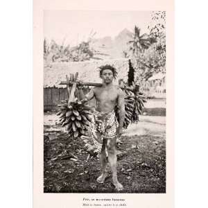  1920 Halftone Print Feis Banana Native French Polynesia 