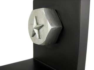 Black / Silver Nut And Bolt Bookends  