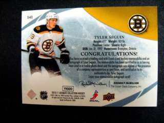 TYLER SEGUIN 2010 11 AUTO PATCH 6/25 RC ULTIMATE COLLECTION UD 3 COL 