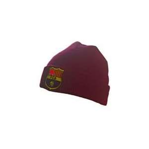 Barcelona FC Knitted Hat   Burgundy 