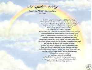 DOG CAT Pet loss memorial poem print RAINBOW BRIDGE  