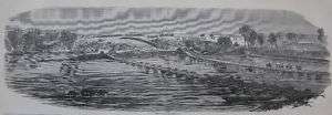 1866 CIVIL WAR Print PONTOON BRIDGES of SEDGWICK  