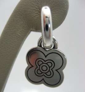 BRIGHTON silver earrings POLLY mini post hoops reversible charm flower 