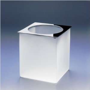  Frozen Glass Waste Basket Finish Chrome