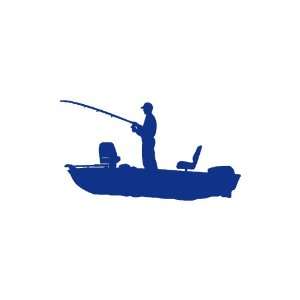  Bass Fishing Boat BLUE vinyl window decal sticker Office 