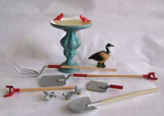   GARDEN Lot   Birds, Duck, Rake, Shovel, Bird Bath & Trowel NEW  