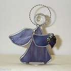 Purple Stained Glass Angel has Table or Wine Grapes Gua