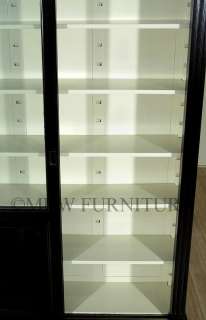   7Ft Bookcase Display Cabinet w/ Sliding Glass Doors nw006db  