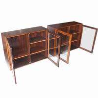Pair of Danish Rosewood Glass Wall Mounted Cabinets  