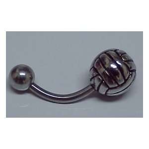    Quality Silver Volleyball Belly Button Ring 