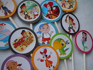   Neverland Pirates Cupcake Toppers Birthday Party NEW 18 per set  