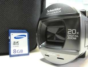 Samsung HMX Q10 Full HD Camcorder Bundle (Case + 8GB Class 6 SDHC 