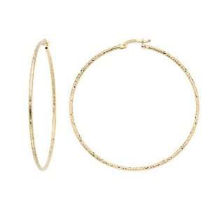  14K Yellow Gold Large Hoop Earrings Jewelry