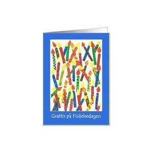 Birthday Candles Card with Swedish Greeting Card