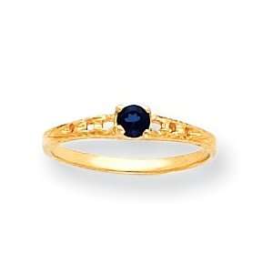  14k 3mm Sapphire Birthstone Baby Ring, Size 3 Jewelry