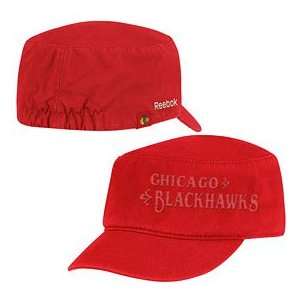    Chicago Blackhawks Womens Red Military Hat