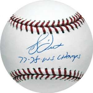  Bucky Dent Autographed Baseball with 77 78 WS Champs 